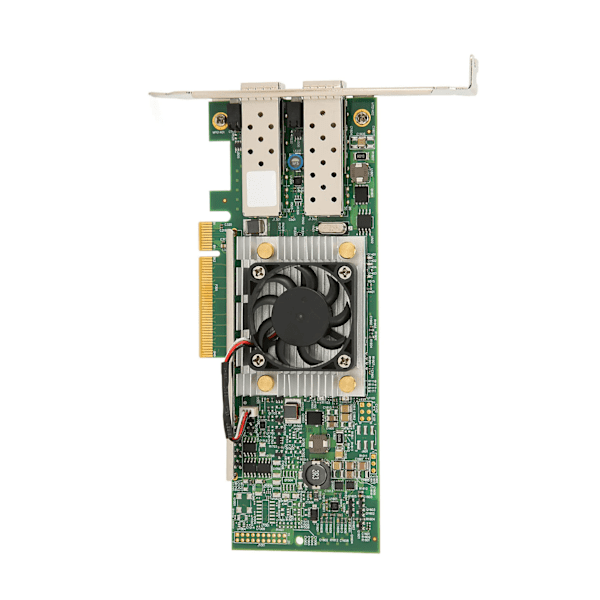 BCM57810S 10GB Dual Port SFP PCIe X8 Ethernet Converged Network Adapter med Kylfläkt Multifunktionellt Ethernet Nätverkskort