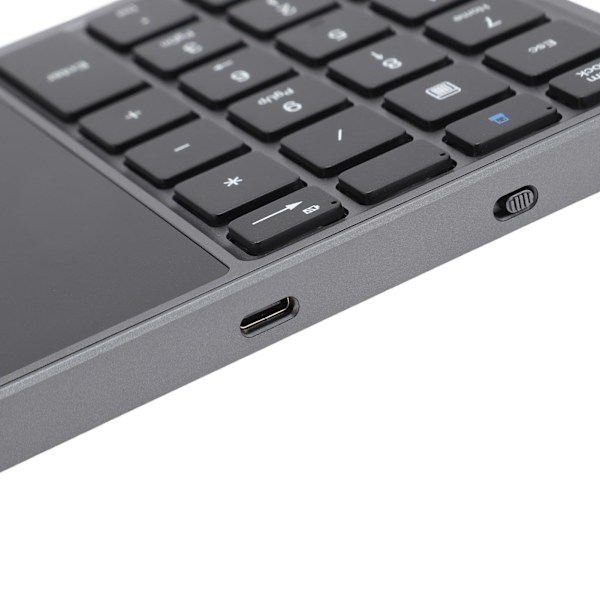 Trådlöst numeriskt tangentbord Professionellt 22 tangenter Dubbla lägen Bluetooth 4.2 2.4G Trådlös sifferplatta med pekplatta för bärbar dator stationär PC Mörkgrå