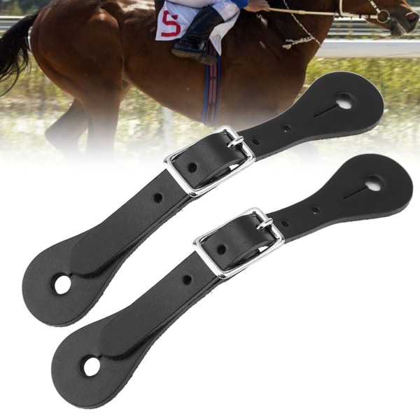 1 pari ratsastustarvikkeita käsintehty aitoa nahkaa hevosurheilun kannushihna (musta)