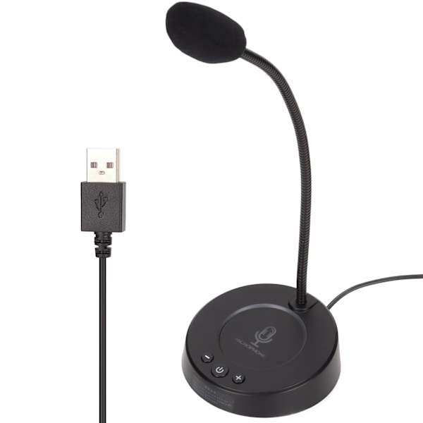 Skrivbordsmikrofon Brusreducering 360 Graders Metallslang Anti-interferens RGB USB Datormikrofon för Kontorsmöten