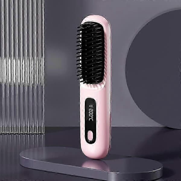 Go Brush Pro Bærbar Glattebørste, Hårglatter Pink