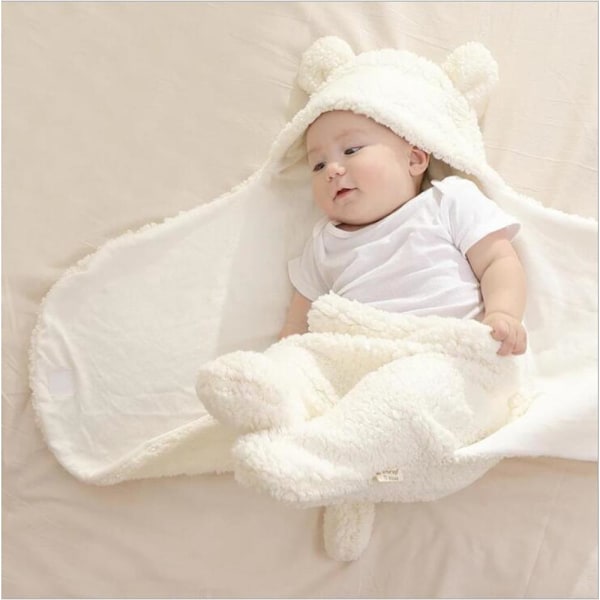 Mångsidig Baby Filt, Ultra Varm Sherpa Fleece för Vintermys, Design med Delade Ben för Aktiva Bebisar, Justerbara Kardborreband,