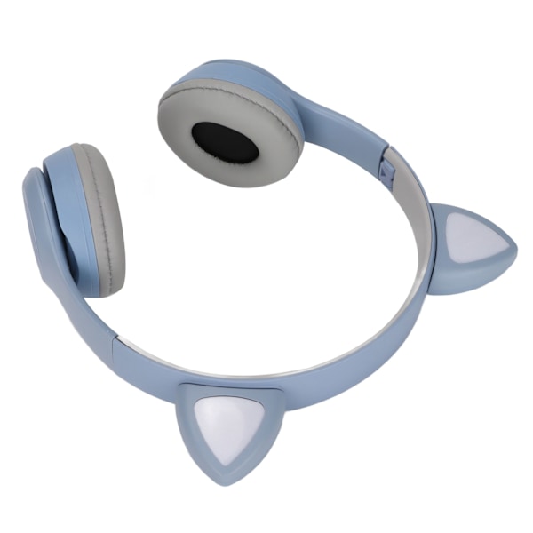 Bluetooth-hörlurar med stöd för minneskort, hopfällbara söta katthörlurar trådlösa med LED-ljus för barn, telefon, laptop