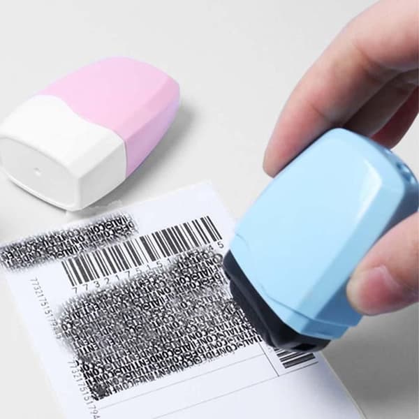 Identity Protection Roller Stamp, 1 pc Confidential Roller Stamp, Anti-theft, Privacy & Security Stamp Blue