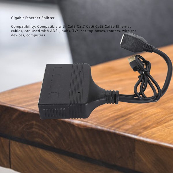 1 till 4 Ut Gigabit Ethernet Splitter 1000Mbps RJ45 Nätverks LAN Adapter Stabil Prestanda för Cat8 Cat7 Cat6 Cat5 Cat5e