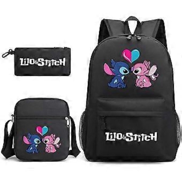 Lilo & Stitch School Bag Backpack Pencil Case Shoulder Bag Three-Piece Set _67[TT]