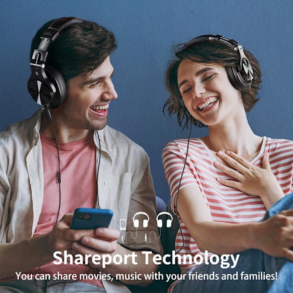 A71 Hi-Res Studioinspelningshörlurar - Trådbundna Over Ear-hörlurar med SharePort, övervakning, mixning, hopfällbart headset med stereoljud, 3,5/6,35 mm