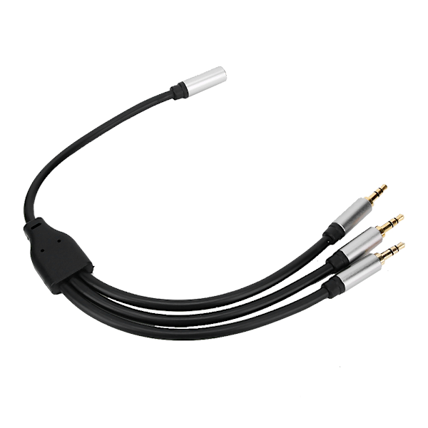 1 Hona till 3 Hane 3.5mm Ljudkabel AUX-kabel för Mobiltelefoner Datorer Högtalare