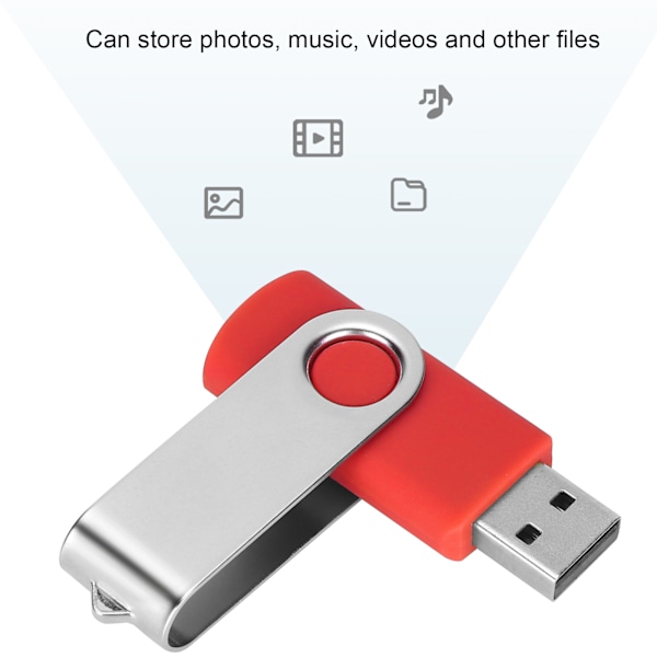 USB-minne Godisröd Roterbar Portabel Lagring Minnessticka för PC Tablet2GB