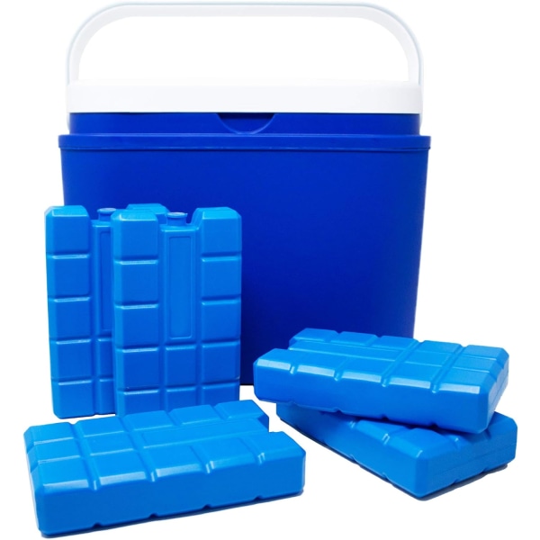 Sett med 6 ispakker med 400 ml hver, 6 blå kjøleelementer til kjølebagen eller kjøleboksen 6 Stück