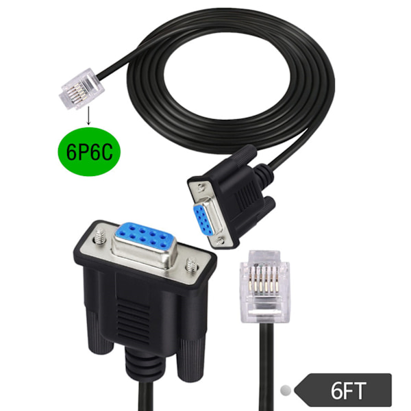 RS232 DB9Pin Hona till RJ11 RJ12 6P6C LAN Nätverk Seriell Konsolkabel för Sevo Drive för Leadshine Stepper Enheter