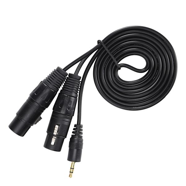 3,5 mm kontakt till dubbel XLR hona mikrofonkabel Anslut kondensatormikrofon ljudkabel