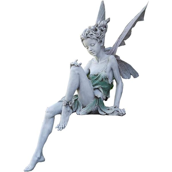 22 cm siddende alf havefigurer, englestatue, havefigurer, fe-statue, havepynt