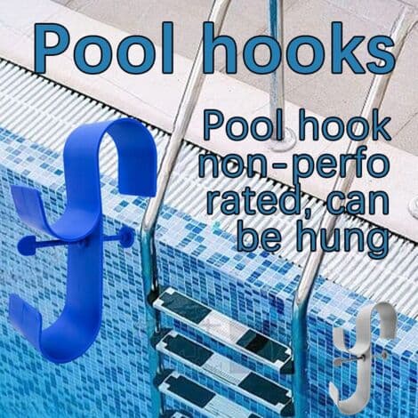 Adjustable 2-Hook Pool Pole Hanger for Above Ground Pool Accessories, Skimmer Holder and Maintenance Cleaning Tools