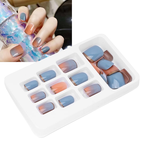 24pcs False Nails Full Cover Press On Fake Nails Tips Coffin Fake Nails for WomenP131