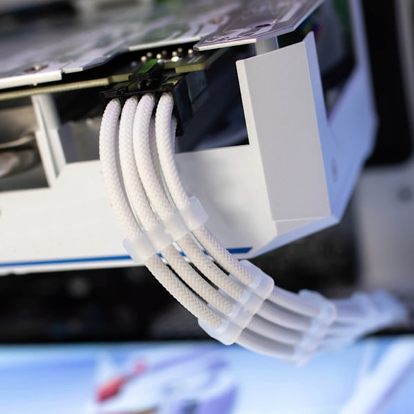 4 st 18AWG PSU Kabel Förlängningssladdar 30cm Nylon Sleeved 24 Pin ATX 4+4Pin CPU 6+2Pin PCIE GPU Strömförsörjning Förlängningskabel med Kammar Vit