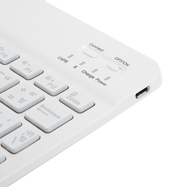 Trådlöst Bluetooth-tangentbord 10 tum med RGB-bakgrundsbelysning Fyrkantig tangent för telefonplatta, Vit Thailändsk