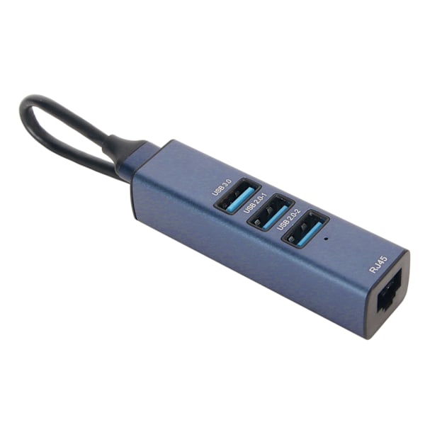 USB till Ethernet-adapter 4 Portar 1000Mbps/100Mbps 5Gbps Aluminiumlegering USB 3.0 Hubb för Laptop Desktop Tablet