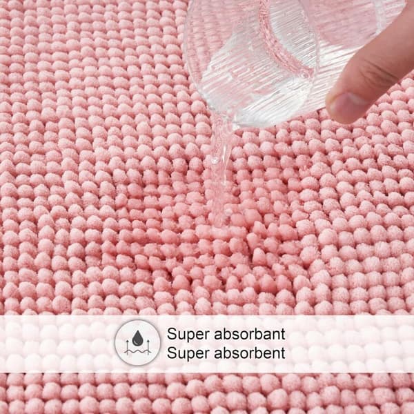 Non-slip, absorbent microfiber bathroom mat - Machine washable - 40x60 cm - For bathroom and shower -