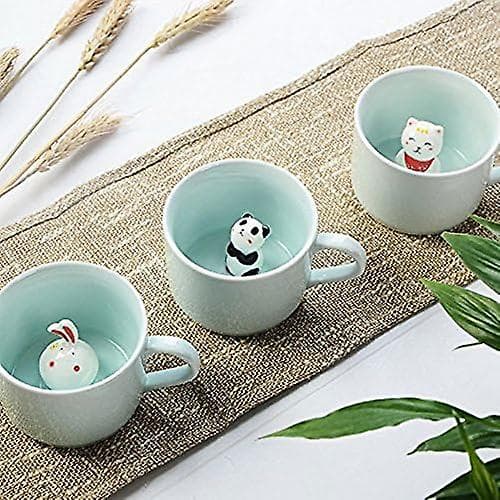 Kaffe Mjölk Te Keramisk Kopp 3D Djur Morgonkopp Bästa Presenten för Morgondrycker. (Panda)[TT]