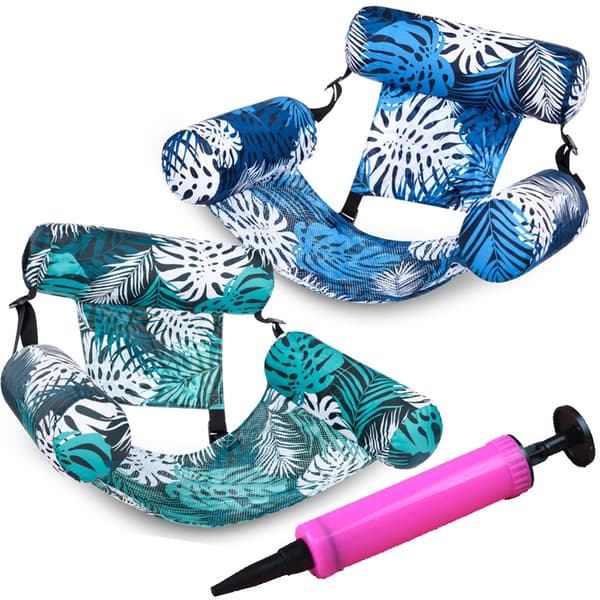 2-pak oppustelige poolflydestole - Flydende vandstole til voksne, perfekte til pool, strand, sø og sommerleg Stil1 multicolor