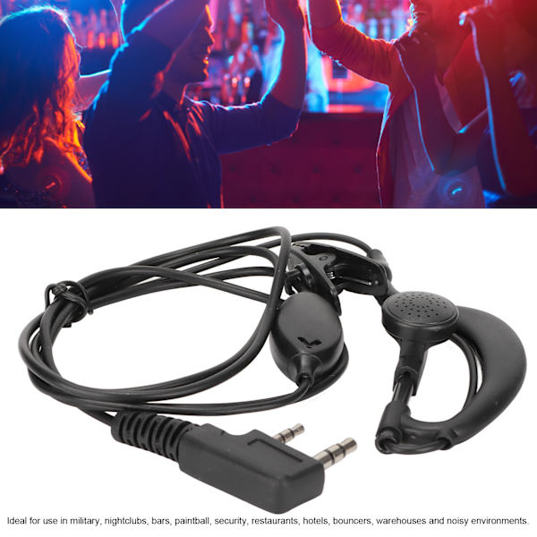 Walkie Talkie Headset 2-vägsradio Hörlurar med Clip för Baofeng TK-gränssnitt för BF‑888S UV‑5R
