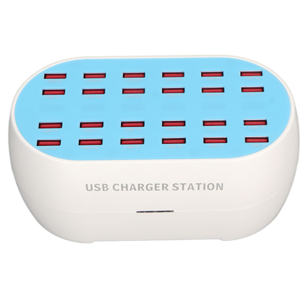 USB Laddstation 160W 24 Portar Smart Chip Multipla USB Skrivbordsladdare för Hotell Butik Skola 100‑240V