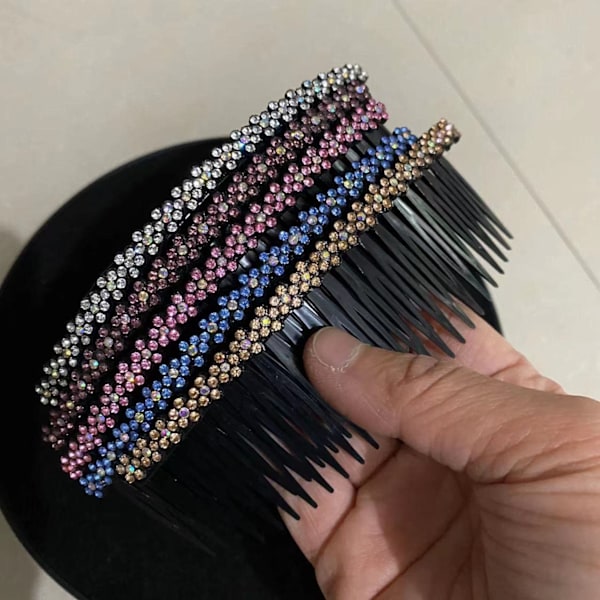 Glamorös Hårklämma Kam, Pärlbroderad Stil med Strass, Tandstruktur för Säkert Grepp, Bekväm att Bära för Flickor & Kvinnor
