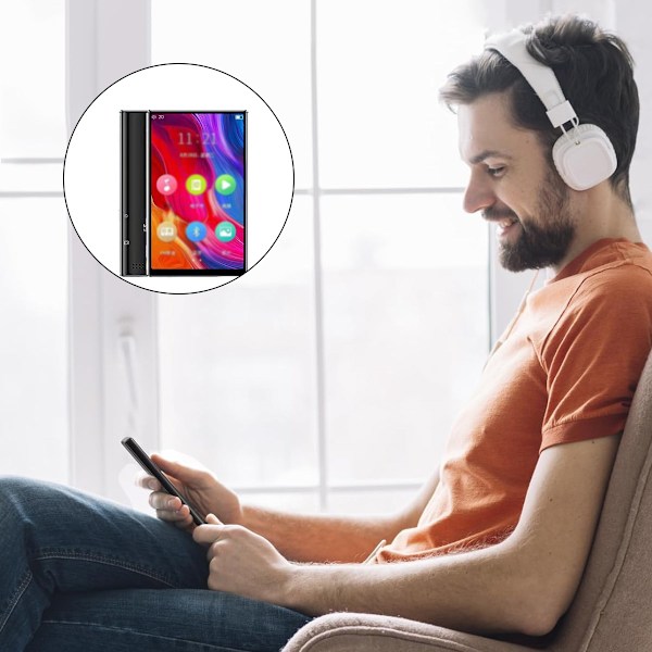4,0-tums Full Touch HD-skärm Brusreducering HiFi Förlustfri Ljudmusikspelare med Bluetooth 5.0 WiFi 2+16G
