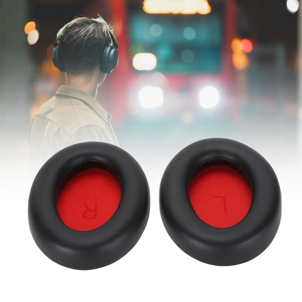 Ersättningsöronkuddar för hörlurar, proteinläder, headset öronkuddar för 1MORE SonoFlow Svart