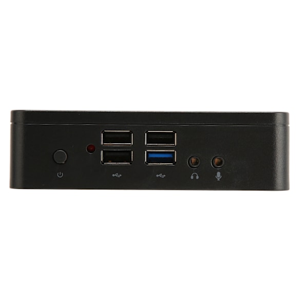 Fläktlös Mini PC 4GB RAM 64GB SSD 4K Utgång HD VGA Utgång Gigabit USB3.0 Mini Dator för Win10 Display Kontor (EU-kontakt 100‑240V)