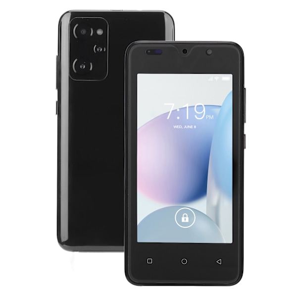 4.66 tums Smartphone HD-skärm RAM 2GB ROM 32GB Dubbla Kort Dubbel Standby Ansiktsigenkänning Olåst Telefon Svart