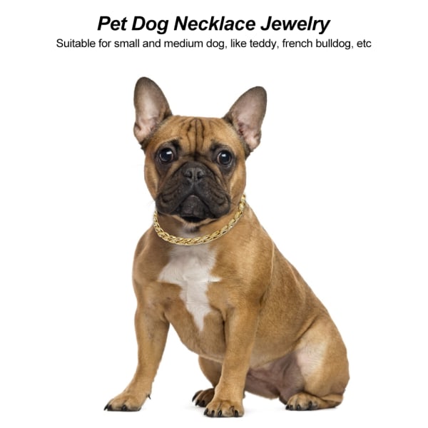 Small Medium Pet Hundehalsbånd Halskjede Smykketilbehør for Teddy French Bulldog