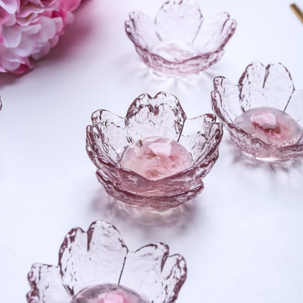 5 stk Glas Sakura Form Små Krydderier Dyppeskåle Forrettertallerkener