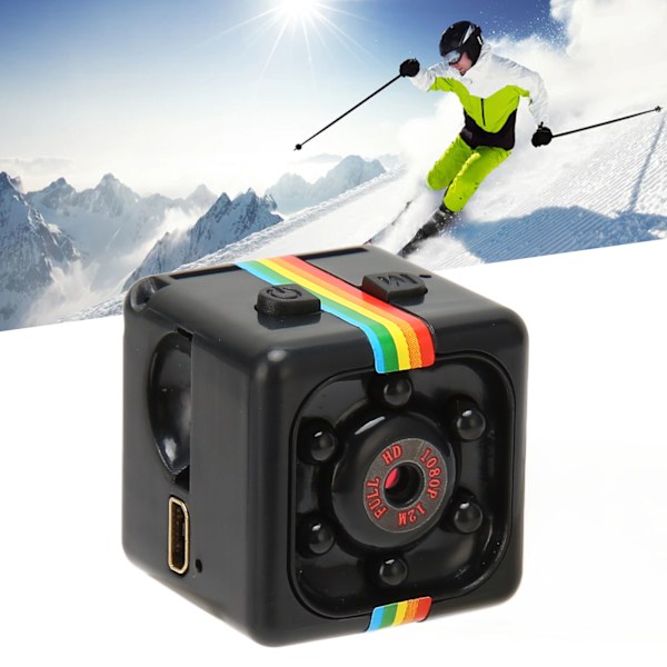 Mini kamera 1080P HD nattesyn 140 graders objektiv lille sports DV videokamera til udendørs indendørs sort