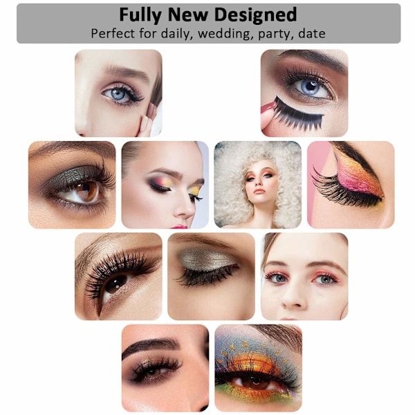 Återanvändbara Magnetiska Ögonfransar, 3D Faux Mink Hårset Med Hypoallergen Magnetisk Eyeliner Kit, Enkel Applicering Utan Lim - 5 Par