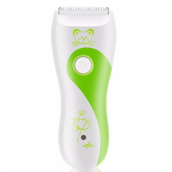 Säker Keramisk Blad Baby Hårklippare, Grön Lång Batteritid Trimmer, För Barn Under 10, Hela Kroppen Vattentät, Inkluderar 2 Gränskammar Och LED