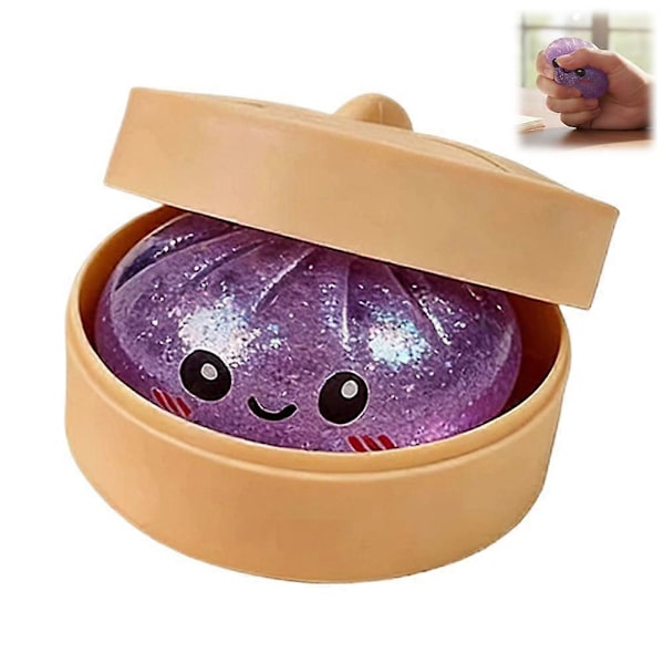 Glitter Dumpling Squishy Box Set Mjuk för Stresslindring Sensorisk Lek Present Purple