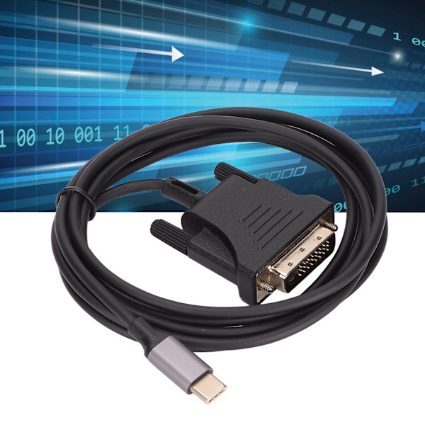 USB C 3.1 till DVI-kabel 190cm/74.8in Klar Stabil Typ C till DVI-kabeladapter för MacBook TV Smartphone