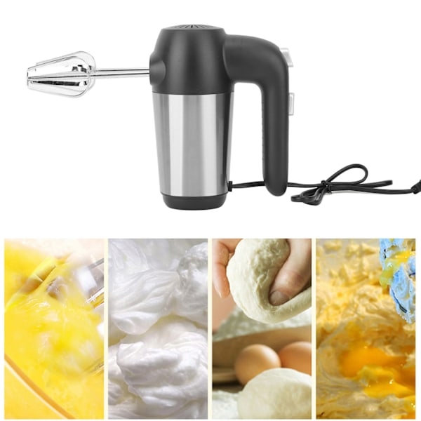 450W Electric Hand Mixer 304 Stainless Steel 5 Gear Speed Dough Stuffing Mixer with Whisk for Kitchen EU Plug 220V