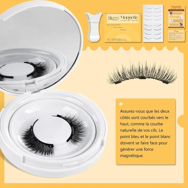 Magnetic False Eyelashes, Reusable Natural Magnetic Eyelashes with Applicator, No Glue Needed, Easy Magnetic False Eyelashes