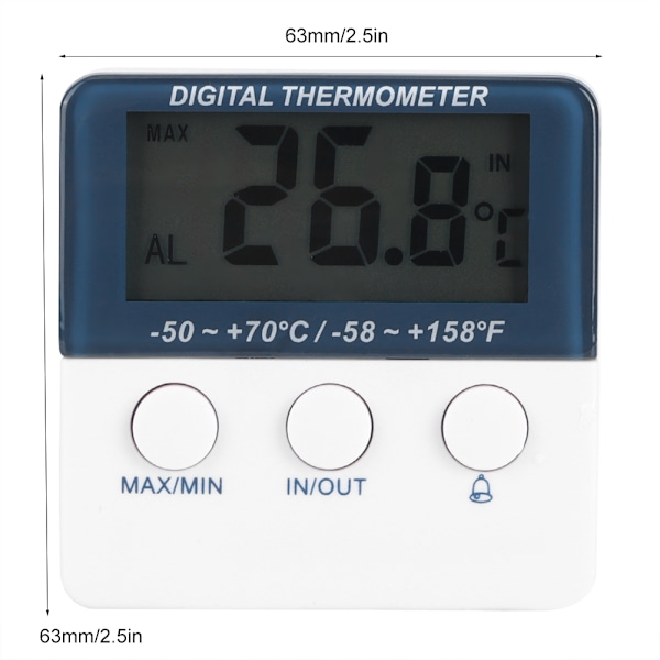 Mini indendørs udendørs elektronisk digital alarmtermometer temperaturmonitor måler med sonde