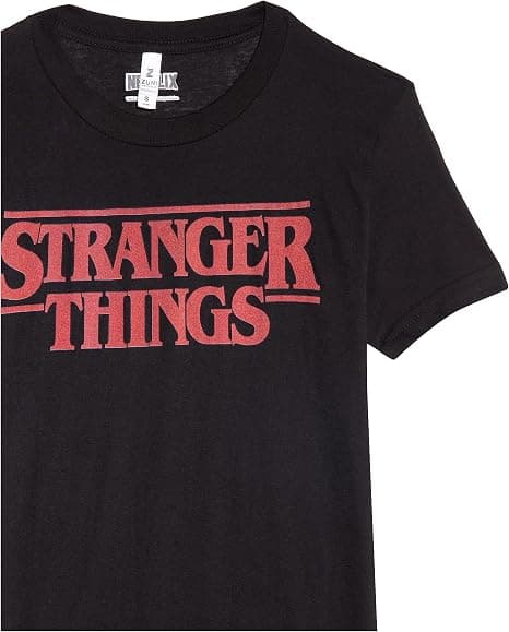 Stranger Things Ensfarvet T-shirt til mænd L