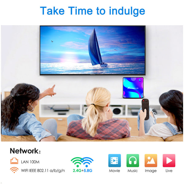 TV-box 2 GB RAM 64 GB ROM RK3528 Quad-Core 64bit Cortex-A53 Stöd för 2,4/5,0 GHz WiFi6 BT5.0 HD 8K 10/100M lämplig för Android 13.0 TV-BOX