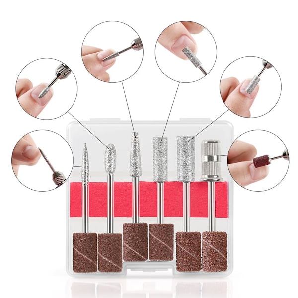 Professionell Nagelkonst med Portabel Nagelfil, Lättviktsdesign Multifunktionellt Nagelverktyg för Justerbar Hastighetskontroll (Rosröd)