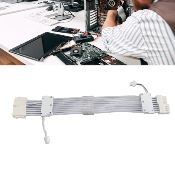 RGB PSU-kablar ARGB GPU Strömförsörjningskabel 2x8 Pin Förlängningskabelkit 5V 3Pin Synkroniserad för PC Chassi Vit