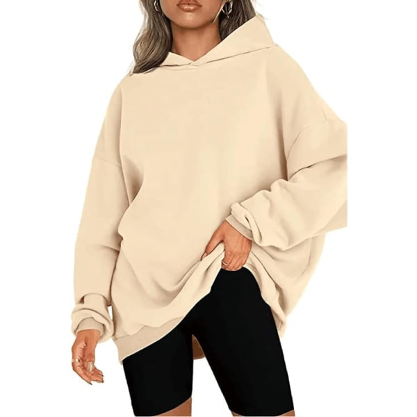 1 stk afslappet fleece sweatshirt--råhvid white M