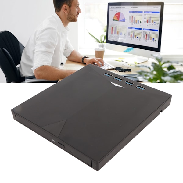Extern CD DVD-enhet Typ C USB3.0 7 i 1 DVD-spelare Portabel CD DVD-brännare Extern Optisk Enhet för Laptop Desktop PC