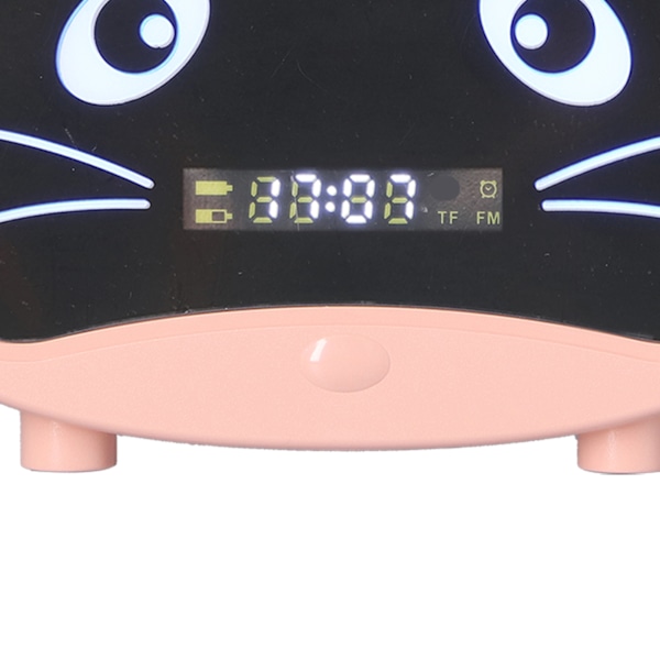 Mini Tecknad Högtalare Multifunktionell Söt Kattöra Design Smart Set Dubbla Väckarklockor för Sovrum Kontor Rosa