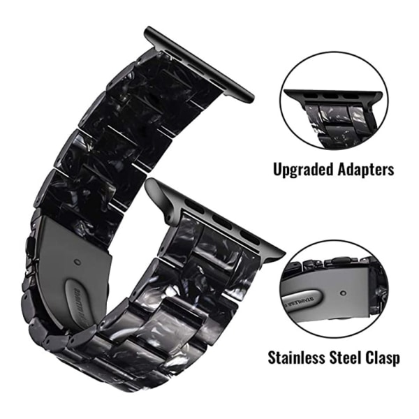 Kompatibel med Apple Watch Strap 38-40 mm / 42-44 mm Series 5/4/3/2/1, Slim Resin Armur Replacement Watch Band Accessory 38-40mm Black Flowers
